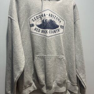 Large Grey Gildan Heavy BlendHoodie Sedona Arizona Red RockCountry cuts on sides